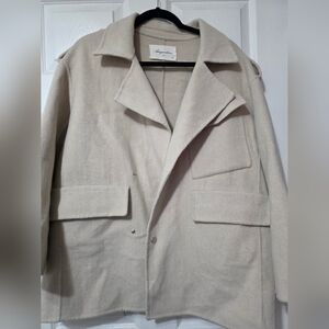 Amywnehouse Cream Wool Coat Size M